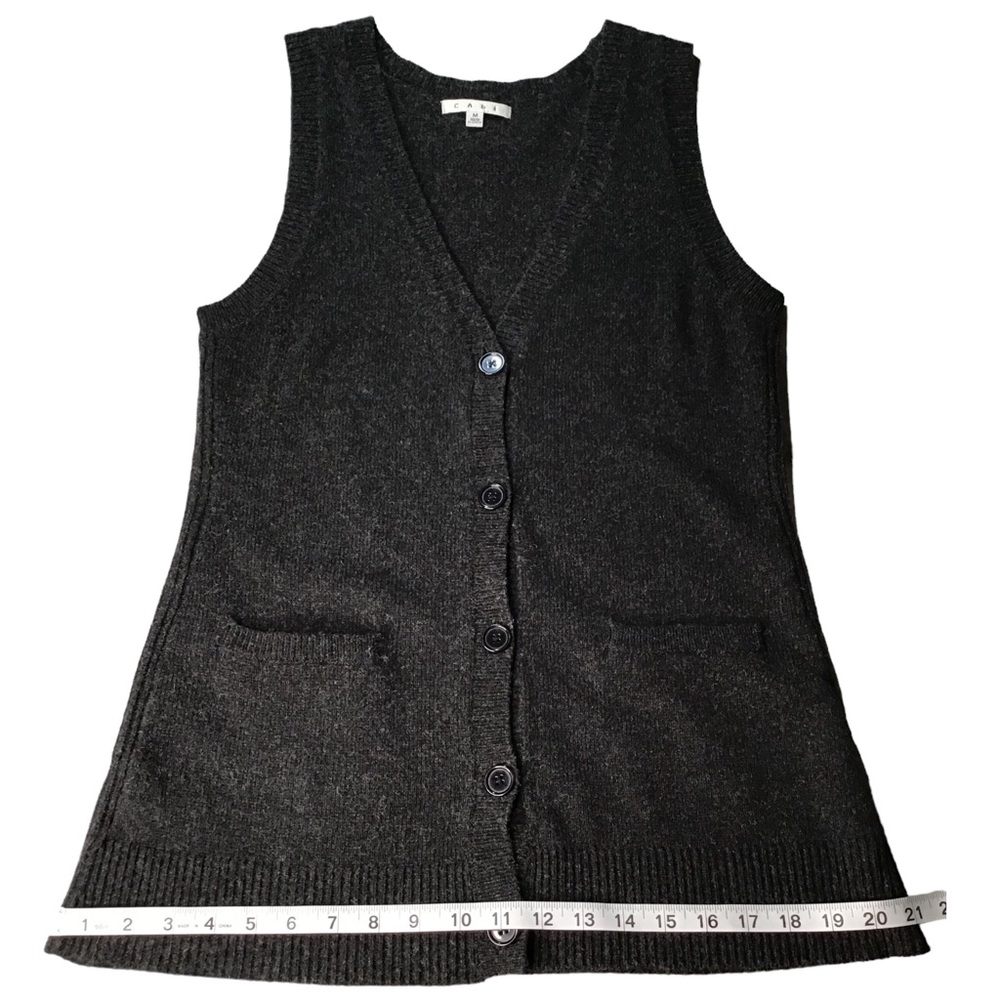 Cabi - Wool Blend Button Front Vest - Size Medium… - image 8